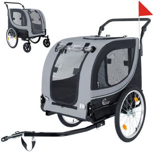 Remorque vélo et poussette pour chiens jusqu'à 100 lb, pliable
