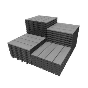 44 Carreaux plancher entrecroisés 12x12po gris foncé