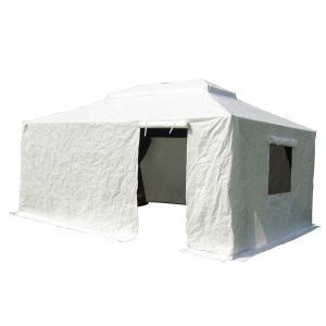12  X14   Gazebo Cover For Hardtop Gazebos, Outdoor Universal Winter Gazebo Cover With Sidewalls And Mesh Windows, All Season Waterproof Enclosed Gazebo Cover, White