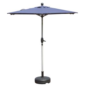 Parasol patio rectangle manivelle inclinaison bleu marine base non incluse