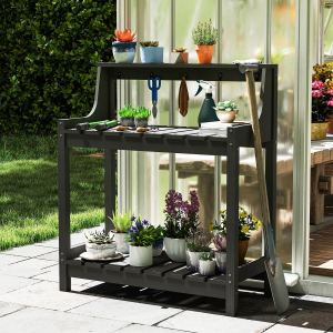 Table rempotage extérieure HDPE grise rangement