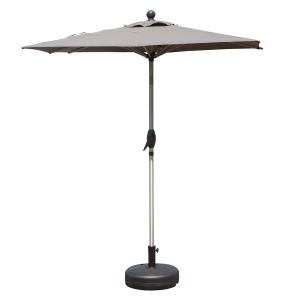 Parasol rectangle manivelle inclinable gris, base non incluse