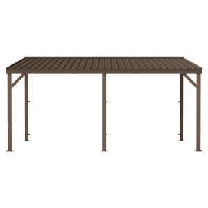 Gazébo 12"x16" toit dur gouttières acier galvanisé résistance 60 mph