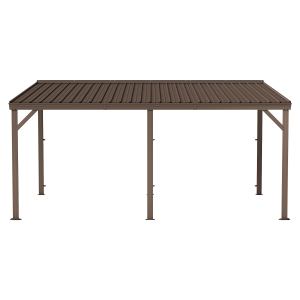 Gazebo appenti 10 x 16 pi toit acier galvanisé gouttières résistance 60 mph