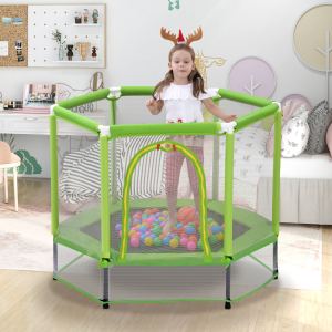Trampoline 55po enfants avec filet de sécurité et balles