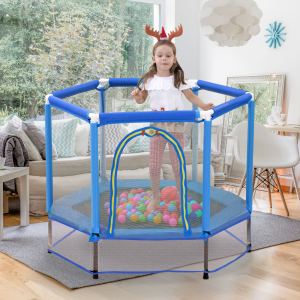 Trampoline 55po enfants avec filet de sécurité et balles