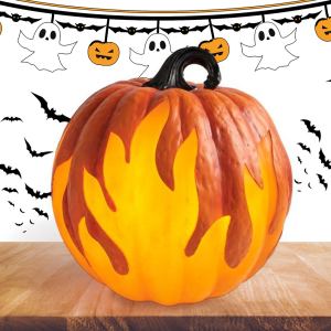 Citrouille Halloween lanterne à piles flamme LED, décoration fête