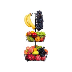 Panier à fruits avec support banane 2 étages amovible