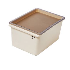 Bac rangement plastique 5L couvercle empilable crème