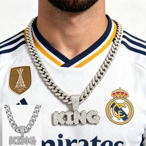 Collier Pendentif Football 13mm Diamant Complet Or Zircon