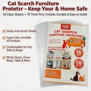 Protecteur meuble chat 16 feuilles adhésives transparentes