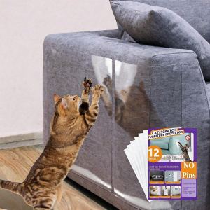 Protecteur grattage chat 12 pièces auto-adhésif, transparent