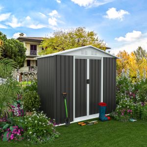 Cabanon rangement extérieur 6 x 4 pi, toit gris