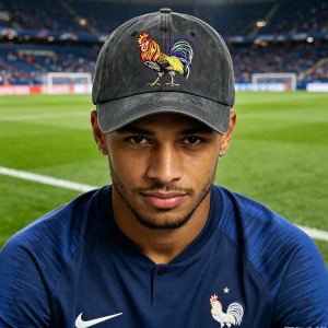 2pcs Casquette Baseball Brodée Coq France, Coupe Mondiale 2026 Équipe National