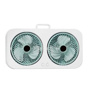 Ventilateur bureau double USB rechargeable silencieux vert