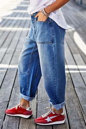 Non-leather Loose Curved Knife Pants