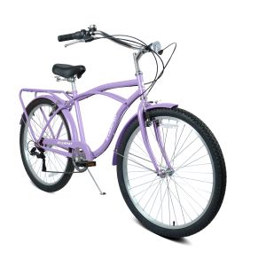A26265B Vélo plage 26 po, 7 vitesses, acier, freins V, couleurs variées