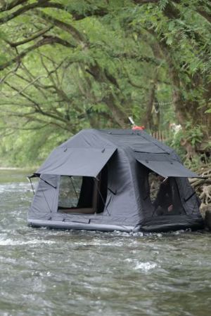 Foldable 2-3 People Amphibious Inflatable Car Roof Top Tent For Camping Outdoor Glamping Camping Tent For SUV,Truck And Universal Auto Self-Driving Touring Without Ladder, Black