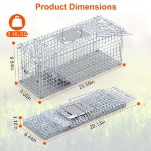 Piège animal vivant 65cm ressort cage lourde rongeur