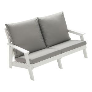 HIPS Causeuse coussin, bois outdoor, blanc-gris