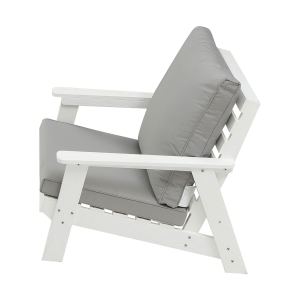Canapé extérieur simple HIPS blanc gris avec coussin
