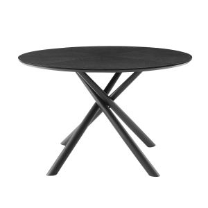 Table basse ronde MDF 47.25" base métal noir