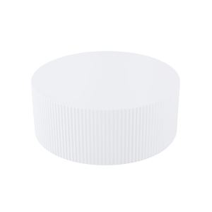 Table basse ronde 35,43po relief blanc artisanal W876P252232