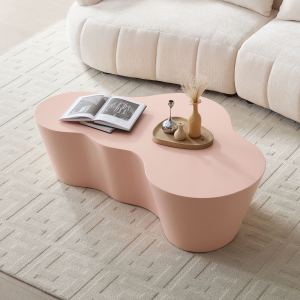 Table café 50po fibre de verre assemblage zéro rose