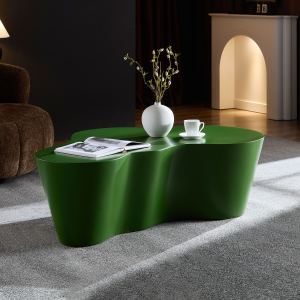 Table café 50'', fibre verre, vert, sans assemblage