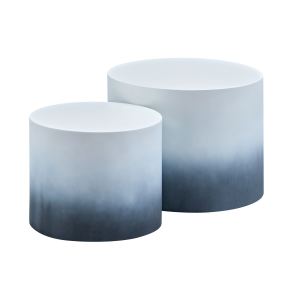 Ensemble 2 tables basses MDF, placage chêne noyer, chambre-salon