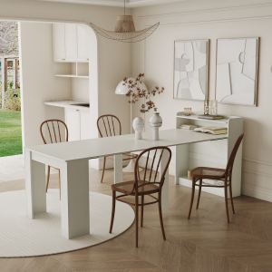 Table à manger extensible avec rangement moderne