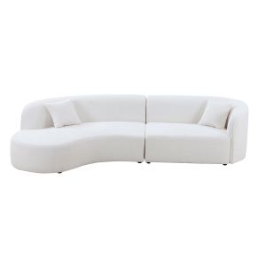 Canapé courbe luxe 2pc Boucle blanc, chaise longue, W876S00303