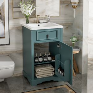 Vanité salle de bain 20po lavabo céramique portes soft-close