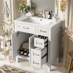 Vanité salle bain 30", céramique, rangement, N729P276610K