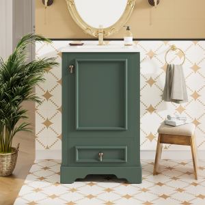 Vanité salle bain 20 po céramique soft-close