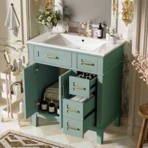 Vanité salle bain 30", céramique, rangement, N729P276610F