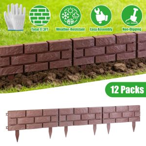 Bordure jardin 12 pcs pierre, flexible, design enfichable, résistante