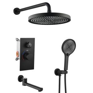 Système douche 3 fonctions laiton massif, pomme 10 po