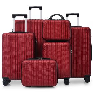 Ensemble 6 bagages coque ABS rigide roulettes TSA