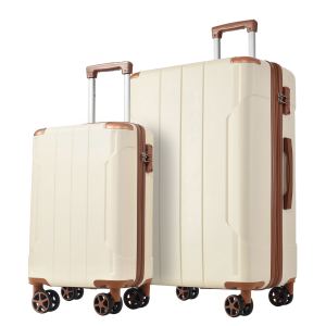 Ensemble valises ABS rigide 2 pcs extensible serrure TSA