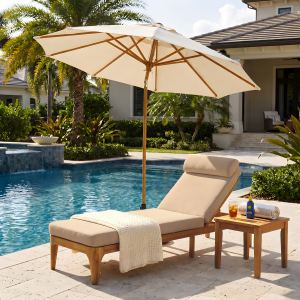 Chaise longue bois acacia TOPMAX, dossier ajustable