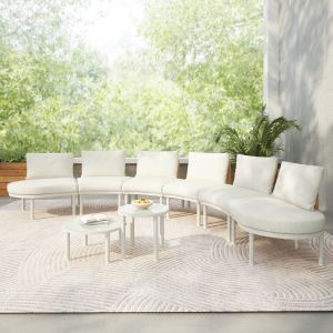 TOPMAX ensemble 8 pièces patio, sectionnel demi-lune beige