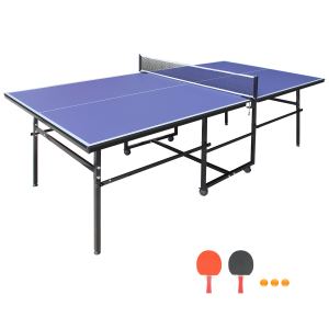 Table tennis 8,5x4,3pi bleu, pliable portable, filet inclus