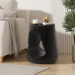 Table d'appoint MGO texture bois noir