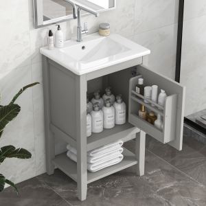 Vanité Salle Bain 20 po Évier Portes Fermeture Douce
