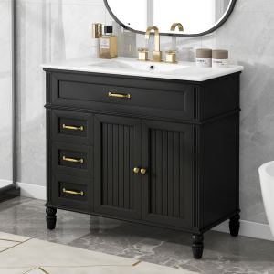 Meuble salle bain 36" noir 2 paquets SKU N725P195410B