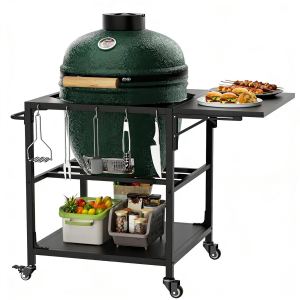 Table BBQ Green Egg chariot métal étagère