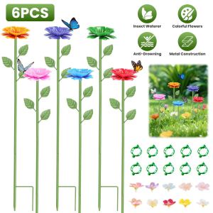 Abreuvoir pollinisateur design fleur abeille papillon anti-noyade