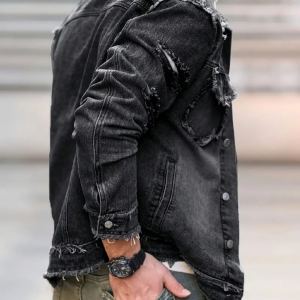 Veste denim formelle ajustée