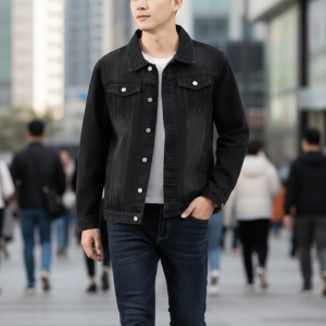 Veste denim ajustée homme
